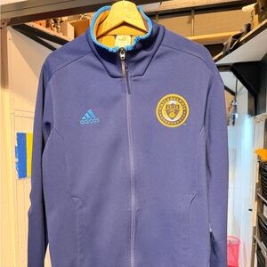 Adidas PhiladelphiaUnion crest fleece Jacket. Good shape pre-owned Size M